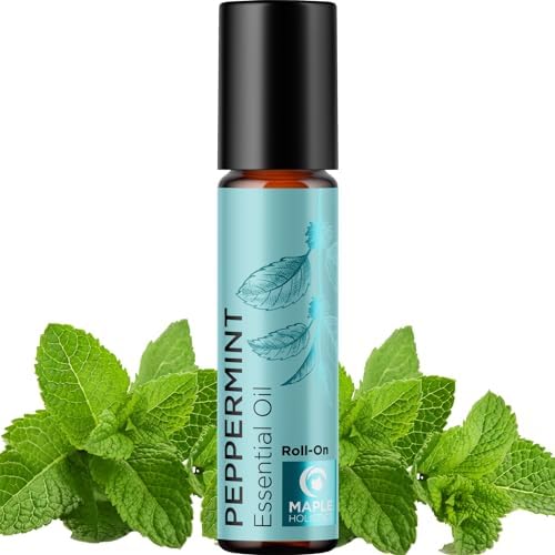 Peppermint Essential Oil Roll On - Pure Peppermint Oil Stick Travel Essentials with Aromatherapy Oil for Headaches - Pre-Diluted Natural Peppermint Oil Roll On for Energy Focus and Concentration