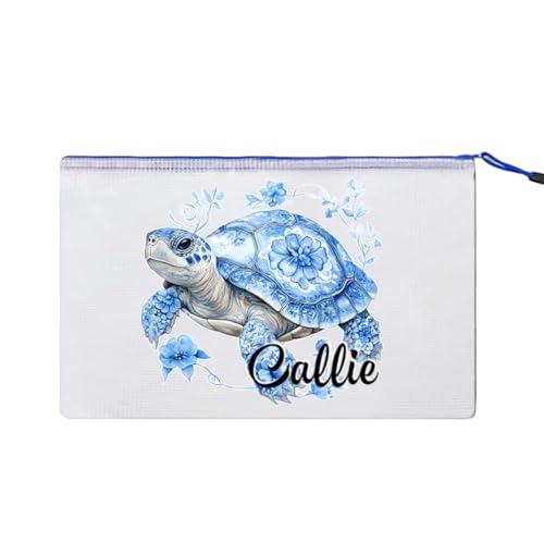 Personalized Waterproof Beach Bag with Zipper, Sea Turtle Gifts for Women, Travel Beach Pool Bag for Sunscreen Sunglasses Phone, Summer Essentials for Women