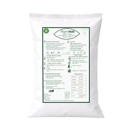 Image of Vermicompost For Plants 2KG 100% Pushkar DESI COW's Organic Fertilizer Manure For Plants Home Gardening Kechua Khad Vermi Compost Ideal For All Gardening