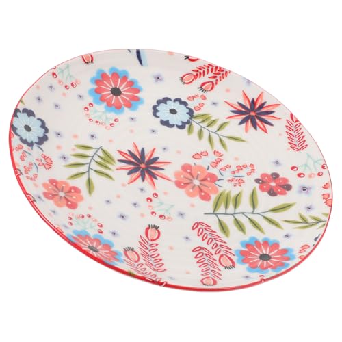 Alipis 1 Pezzo semplice vassoio per il pane piatto per antipasti piastra per pizza fruttiera piatti per antipasti dessert piatto di biscotti vassoio pizza colazione ceramica Colorful