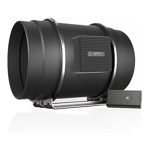 AC Infinity CLOUDLINE S8 PRO, Quiet 8” Inline Duct Fan with 10-Speed Controller, EC-Motor Ventilation Exhaust Fan for Heating Cooling Booster, Grow Tents, Hydroponics Cover