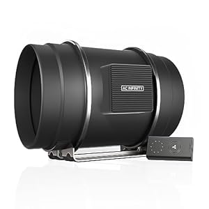 AC Infinity CLOUDLINE S8 PRO, Quiet 8” Inline Duct Fan with 10-Speed Controller, EC-Motor Ventilation Exhaust Fan for Heating Cooling Booster, Grow Tents, Hydroponics