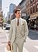 msatuy Beige 3 Pieces Suits for Man Wedding Suit Loose Fit Beige Suits Peak Lapel Solid Tuxedos for Wedding Groom Guest Outfits XXL Men Suit Fancy Men Tuxedos Trendy Fashion Clothes