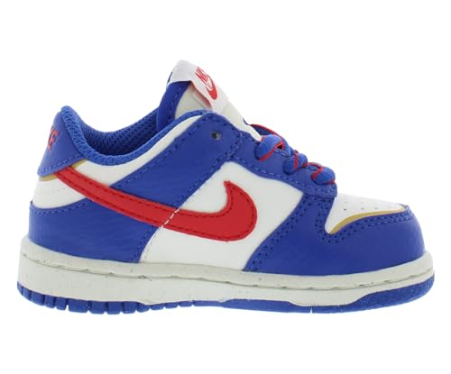 Nike Dunk Low Infant/Toddler Shoes Size 8, Color: Game Royal/University Red/Sail-White/Eggshell White2