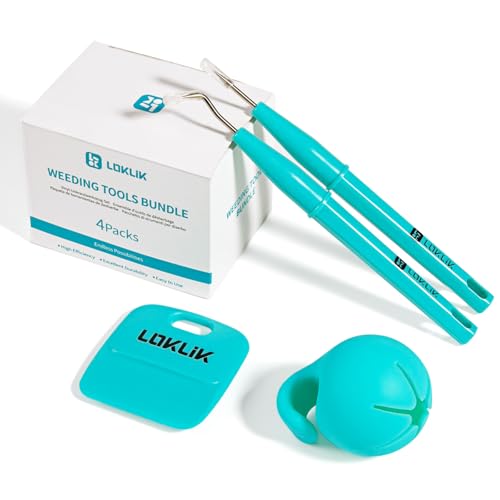 LOKLIK Kit Werkzeuge zum Unkrautjäten Haken Kreatives Basteln Vinyl Zubehör mit Abfallsammler, Blau, Standard – Zubehör für iCraft.