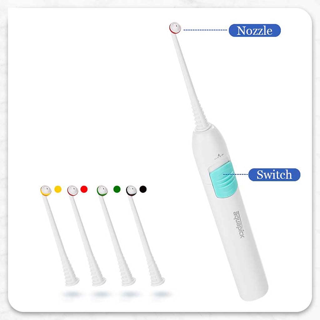 TJH Flosser de Agua para Dientes, irrigador Oral Flosser Dental de Agua 500ml Flosser de Dientes eléctrico con 4 presiones de Agua y 4 boquillas de Chorro, Chorro de Agua para Dientes/frenillos