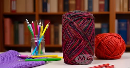 Image of Ganga G-Ball Mehroon (300 gm) Wool Ball Hand Knitting Wool /Art Craft Soft Fingering Crochet Hook Yarn, Needle Knitting Yarn Thread Dyed C B CE