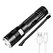 Ustellar Rechargeable 1000 Lumens CREE LED Flashlight, IP65 Waterproof, Zoomable Aluminum Tactical Flashlight, 5 Modes Super Bright Torch for Camping, Hiking, 18650 Battery and USB Cable Included