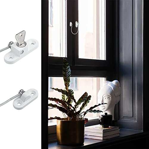 Window Locks Child Safety for UPVC Windows 4Pcs Window Restrictor with Keys and Screws upvc Window Locking Mechanism for Protection Anti Burglary Perfect for Window and Doors(20cm,White) - Image 4