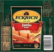 ECKRICH JUMBO FRANKS HOT DOGS MEAT 14 OZ PACK OF 3
