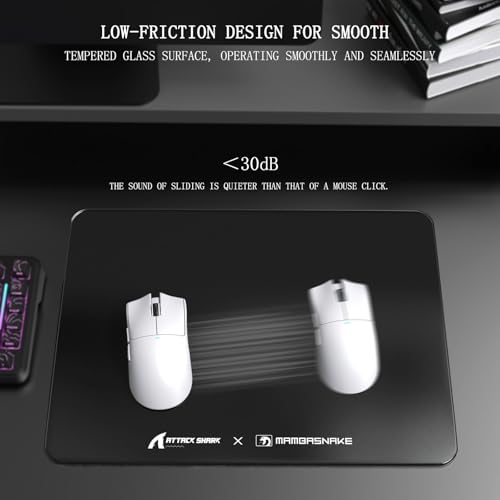Alfombrilla ATTACK SHARK CM05SE de cristal templado resistente para periféricos gaming 4