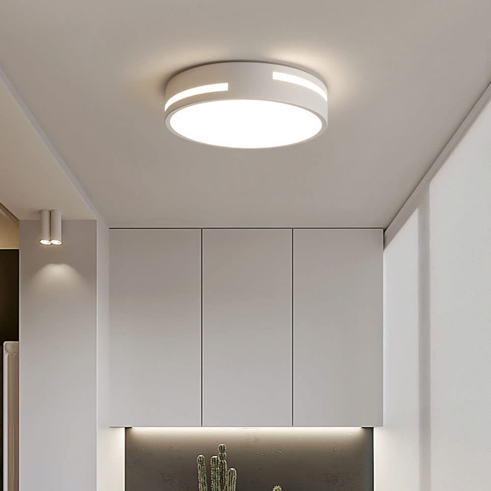 Lampy wiszące, ultracienka okrągła lampa sufitowa z kutego żelaza, trzy temperatury barwowe, oprawa LED z regulacją światła do montażu podtynkowego, lampy zdobione na korytarzu w salonie (K) LWX