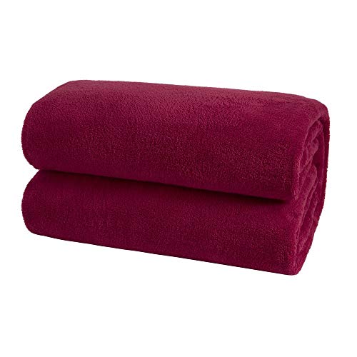 Mixibaby Wellsoft - Manta (extra suave y cálida, 100 x 150 cm), color rojo oscuro