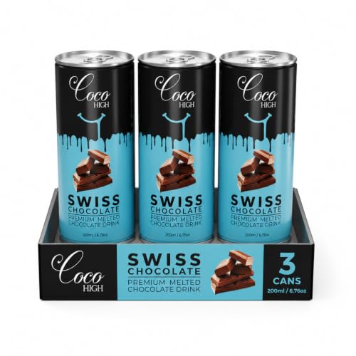 Image of CocoHigh Swiss Chocolate Drink 600ml (3 x 200ml) | Luxury Chocolate Milkshake | Ready to Drink Chocolate Milk Beverage Made with Real Swiss Cocoa | No Added Preservatives