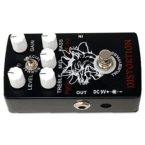 Pigtone Distortion Guitar Pedal, Distortion Guitar Pedal For Electric Guitar Effect Natural Tight Pedal True Bypass Black Pp-30 #TOP5