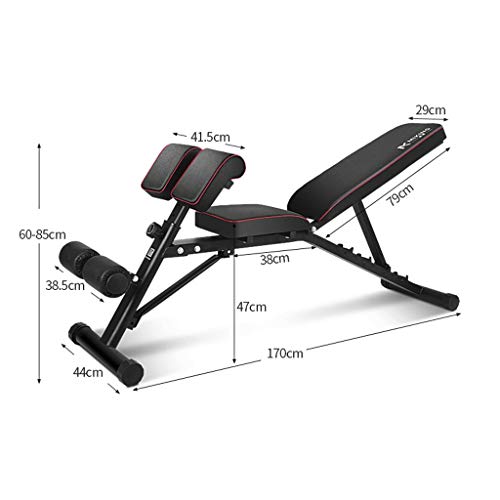 LZL with Priest Stool Weight Bench,Exercise Utility Bench Upright, Incline, Decline, and Flat Exercise for Home Gym Workout Weightlifting Bed (Color : Black)