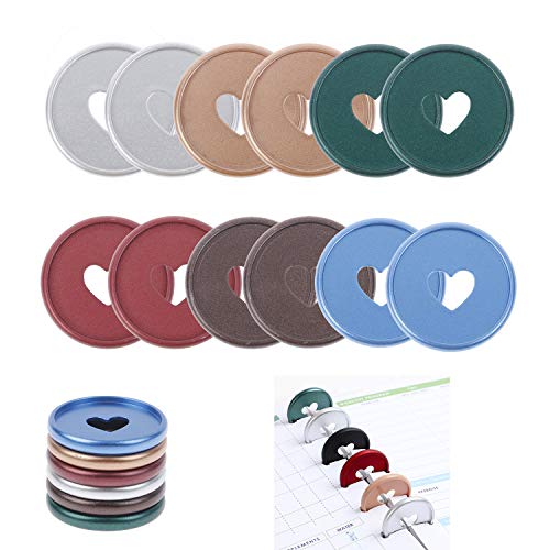 Xgood 90 Pieces Binding Discs Plastic Book Binding Discs Colorful Expansion Discs Binding Ring Discs for Add Extra Notes Pages DIY Notebooks Planners,6 Colors