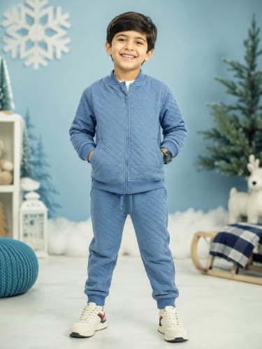 Image of KiddoPanti Boys & Girls Quilted Winter Jacket | 60% Cotton 40% Polyester Quilted Fabric | 2 Insert Pockets | Fron Zip Open | Kids Winterwear