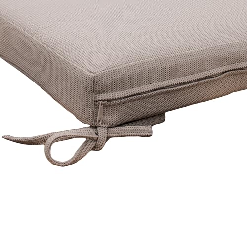 Tommy Bahama Sunbrella® Fabric 1-Piece Outdoor Knife Edge Dining Chair Cushion, 19" W x 19" L, Bamboo Bay Sand by Tommy Bahama - Image 7