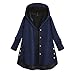 Produktbild AMUSTER Damen Winter Mantel Große Größe Winterjacke Damen Klassische Einfarbig Plüschjacke Fleecemantel Warm Kapuzenjacke Parka mit Taschen