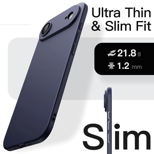 Image of JETech Slim Case for iPhone Air, Ultra-Thin Lightweight Minimalist Phone Cover with Camera Lens Protection, Matte Anti-Fingerprint Finish, 6.5-Inch Display (Deep Blue)