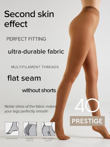 Image of Conte Women's Classic Silky Semi Opaque Pantyhose Tights Prestige 40 Den