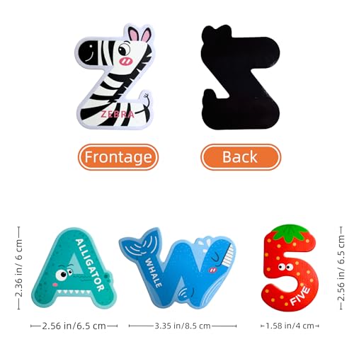 EHR Magnetic Letters and Numbers,Colorful ABC Animal Alphabet Fridge Magnets,Educational Spelling Learning Game Toys for Kids,Toddlers 3 4 5 Years Old (Uppercase Letter+ Numbers) - Image 4