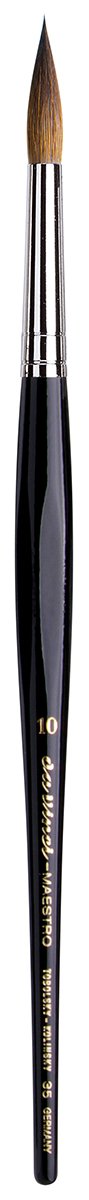 da Vinci Watercolor Series 35 Maestro Paint Brush, Round Long Taper Kolinsky Red Sable, Size 10