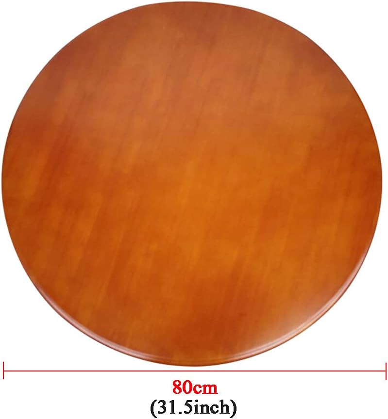 Wood Lazy Susans Rotating Turntable D80cm with PVE Transparent Soft Glass Mat for Decorating and Serving Round Wood Rotating Platter