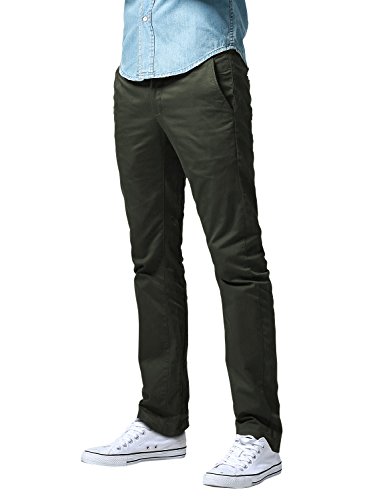 Match Men s Slim Fit Straight Leg Casual Pants (29, 8036 Army Green)