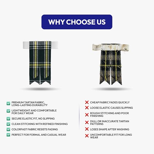 Image of Scottish Tartan Kilt Flashes with Elastic Adjusters