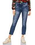 Die bequeme 7/8 Damenjeans mit Crinkles lässt sich casual oder sportiv kombinieren