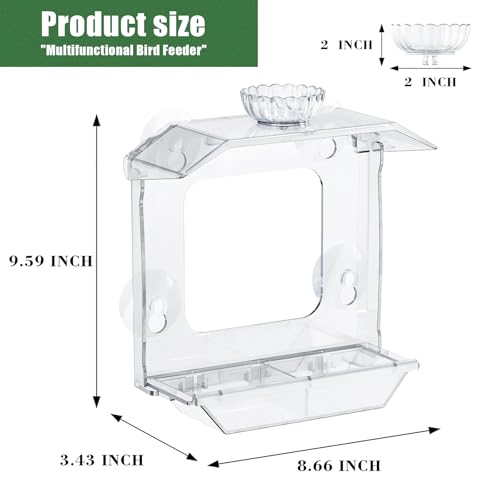 image for SVEDVK Clear Window Bird Feeder with Strong Suction Cups – Clear Bir