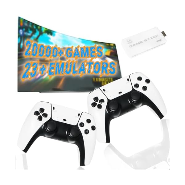 Retro Game Console, Plug and Play Video Game Console Built in 20000+ Games, 23 Classic Emulators, 4K High Definition HDMI Output for TV with Dual Controllers