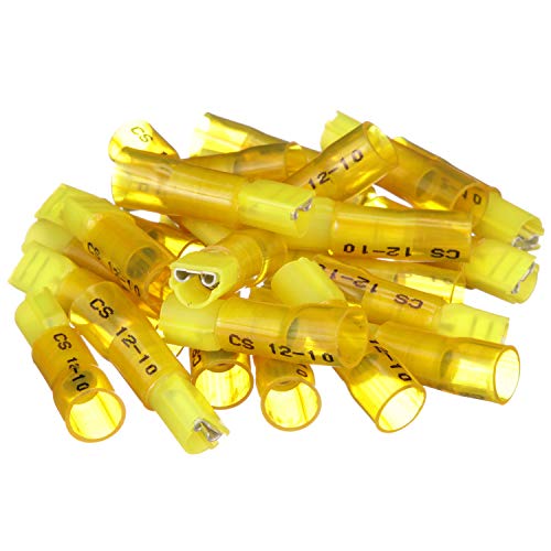 Seachoice Heat Shrink Insulated Disconnect, Marine Grade Heat-Shrinkable Female Disconnect Terminals, Yellow, Pack of 25, 12-10 Wire Range by SEACHOICE - Used condition - US$25.35