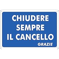 Cartello 'Chiudere Cancello' In Alluminio - 15x20 Cm | Per Esterno, Spessore 3 Mm - Foto 2