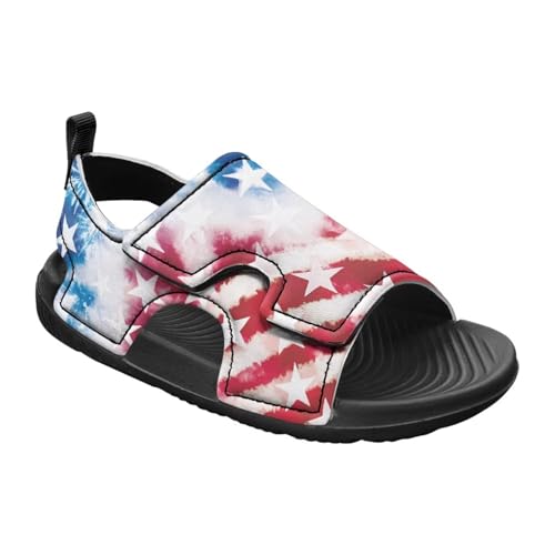 Pink Stripe Sandals Kids Girls Fashion Sport Athletic Sandals Lightweight Summer Beach Water Shoes for Toddler Adjustable