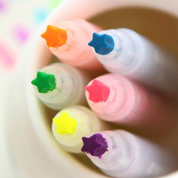 Image of YBN Space Highlighters Flat Tip | Set Of 6 | Space Theme | Chisel Tip Fine Grip Marker Pen | Ideal Gifts For Stationery Hoarders & Kids | Party Return Gifts For Girls, Multicolour