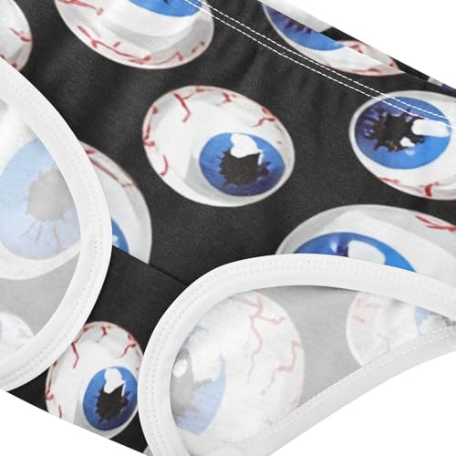 Cotton Girls Underwear Toddler Cartoon Eyeballs Black Panties for Girl Pattern Briefs Girls Undies 2t4