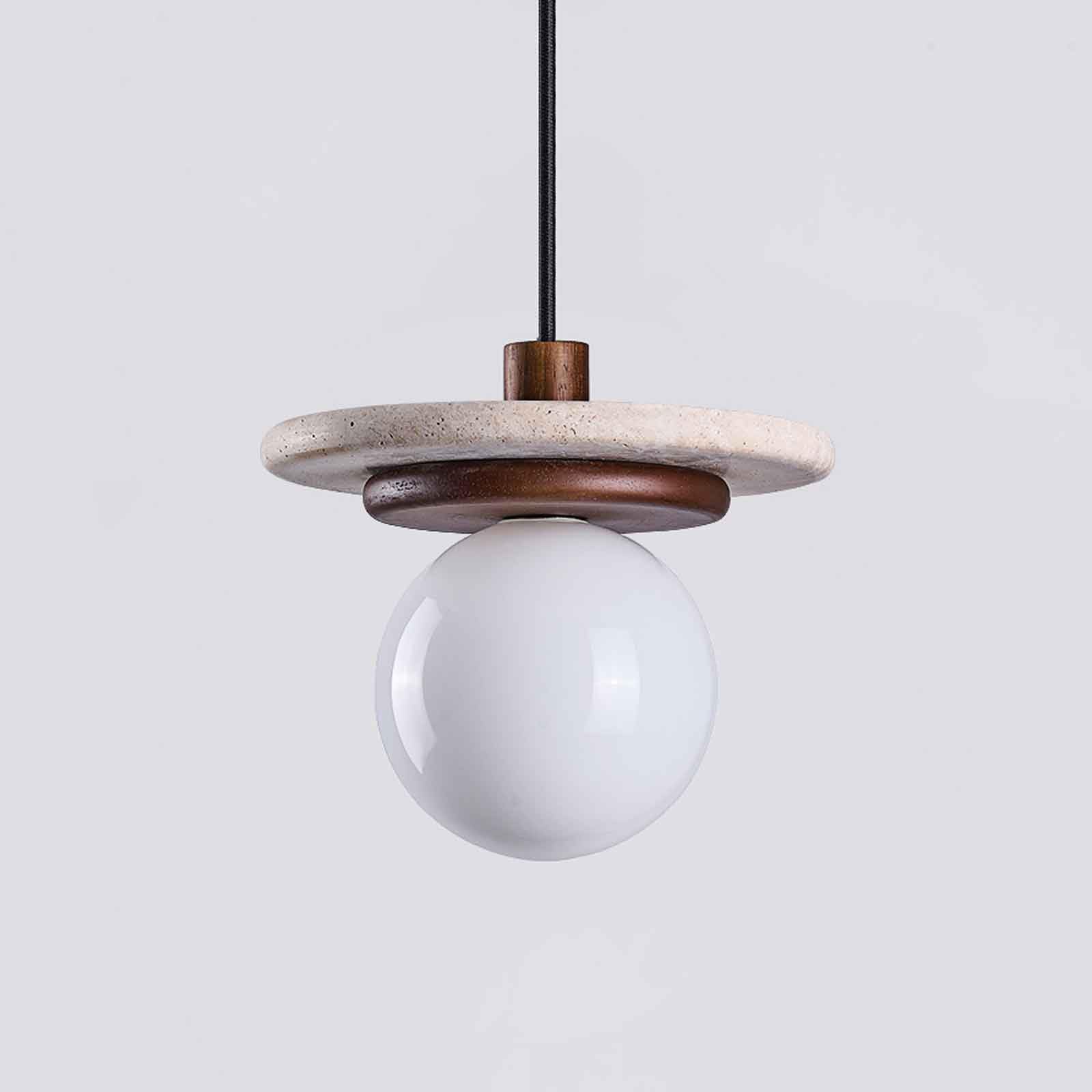 Lampe suspendue wabi-sabi pour chambre et cuisine en verre blanc suspendu