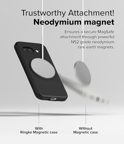 Image of Ringke Onyx Magnetic Compatible with Google Pixel 9a Case Cover [Strong Magnet] Military-Grade Protection TPU Shockproof Rugged Bumper Full Protection Pixel 9a Back Cover - Magnetic Black