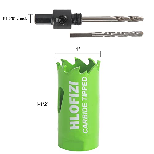 Hlofizi 1 Inch Hole Saw (25 Mm) With Tungsten Carbide Tipped For Drilling Metal, Hardwood, Nail-Embedded Wood, Stainless Steel, Stucco And Wire Mesh Combination, Cement Fiber Board, Up To 2X Faster #TOP6
