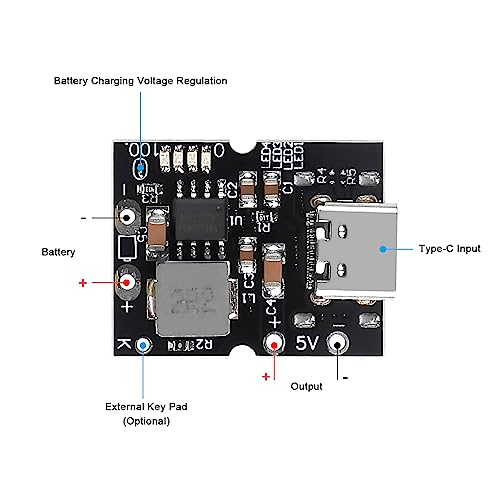 Placa de protección de batería de litio 5V 2A con módulo elevador step-up Tipo C 3