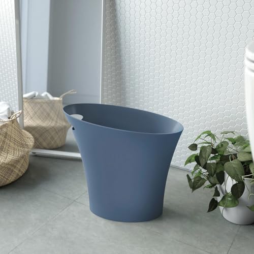 Caneca de basura ovalada Umbra 7.5L azul pizarra sin tapa miniatura 3