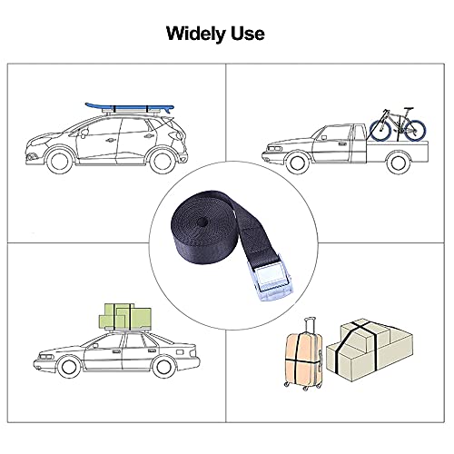 Velody 1 Inch X 3.28 Ft Tie Down Straps Lashing Strap Cargo Tie-Down Straps With Cam Buckle, 5 Pack, Black (3.28Ft) #TOP5