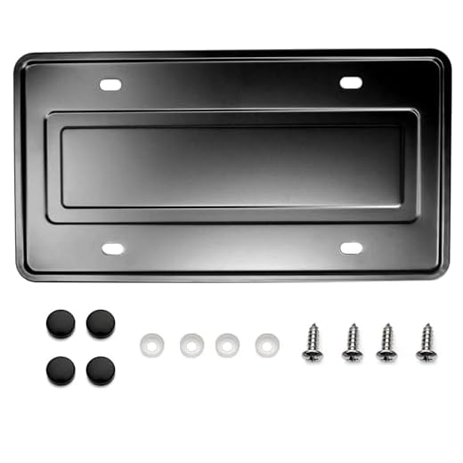 Stainless Steel License Plate Durable Car Tag Holder Backing Reinforce Bracket (Black)