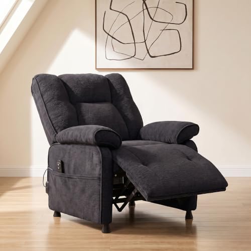 Image of Electric Recliner Chair, 90 to 160 Adjustment with Remote, Black