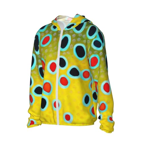 Rainbow Trout Skin Print Sun Protection Hoodie Zip Rash Guard Long Sleeve Shirt for Fishing Hiking for Mens Womens3