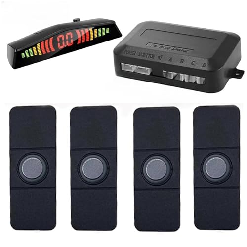 Sensores De Aparcamiento Kit Sensor Aparcamiento Park Tronic 13Mm con Interruptor Pantalla Detector Radares Marcha Atrás Alarma Aparcamiento Radar Sensores(Grey)