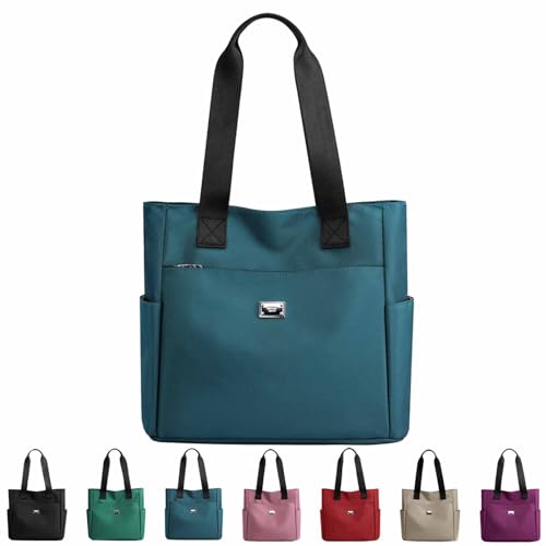 Yeluptu Large Capacity Waterproof Multi Pocket Nylon Shoulder Bag, Crossbody Bags For Women, Womens Tote Bag, Travel Tote Bags (L,Blue)